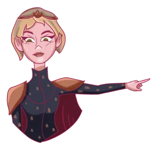 😾 b83716bb personagem, mulher, apontando, desenho animado, arte telegram sticker