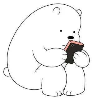 📱 ac804347 Ice Bear We Bare Bears 아이스베어, 위 베어 베어스, 만화, 곰, 폰, 귀여운 whatsapp sticker