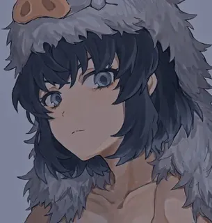 🎐 4bb67ebd Inosuke Hashibira Demon Slayer Аниме, Клинок, рассекающий демонов, Иноске, Персонаж, Манга telegram sticker