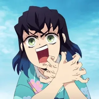 🎐 cb129f72 Inosuke Hashibira Demon Slayer Аниме, Клинок рассекающий демонов, Иноске, Иноске Хашибира, Персонаж, Смешной, Злой telegram sticker