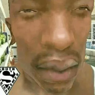 🔪 6b8c6150 CJ Grand Theft Auto: San Andreas não entre aki cj, gta, san andreas, meme, spel telegram sticker