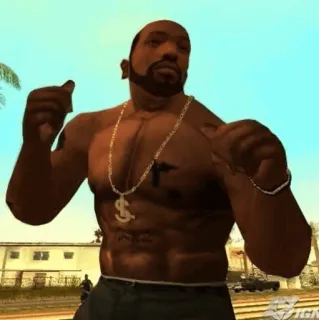 🔪 859092e0 Carl Johnson Grand Theft Auto: San Andreas gta, san andreas, carl johnson, cj, videogame, gangster telegram sticker