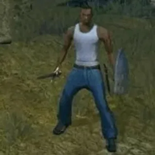 🔪 a38374b4 CJ Grand Theft Auto: San Andreas gta, grand theft auto, san andreas, cj, wapen telegram sticker