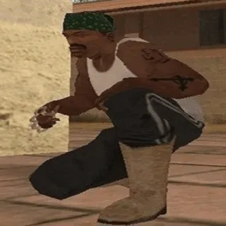 🔪 b6d01f04 CJ Grand Theft Auto personage, gta, spel, gang, cj telegram sticker