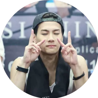 ✌ 39f0fdd0 SEXY Mann, Friedenszeichen, Hut, sexy telegram sticker