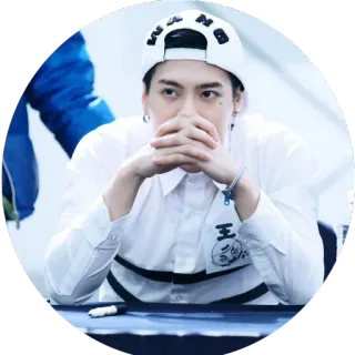 😐 7beb7557 WANG Porträt, Mann, Hut telegram sticker