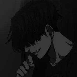 🥶 0d9a481b Anime, Mangá, Masculino, Cabelo escuro, Escala de cinza, Personagem whatsapp sticker