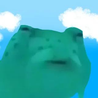 🧚 77d12fbd frog, sky, clouds, green, meme telegram sticker