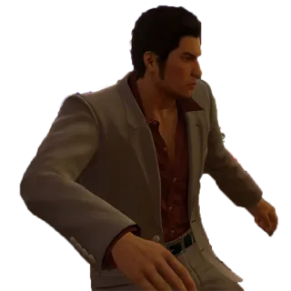 ๐คซ 0f064589 Kazuma Kiryu Yakuza man, suit, game, japanese, kiryu telegram sticker