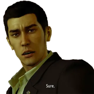 ๐ a86b88d9 Kazuma Kiryu Yakuza Sure. man, serious, suit, video game, yakuza, kiryu telegram sticker
