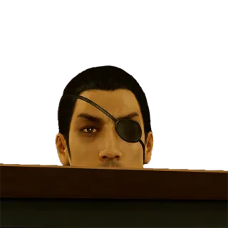 ๐ ae562f62 Goro Majima Yakuza anime, game, one-eyed, face, peeking telegram sticker