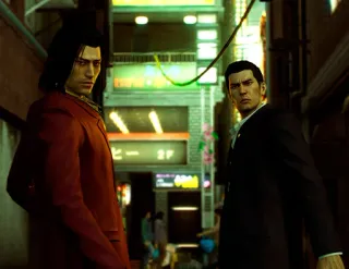 ๐คจ bc07ea1e characters, video game, Yakuza, suits, alleyway telegram sticker