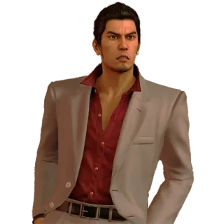 ๐บ d50b83af Kazuma Kiryu Yakuza suit, business, serious, dragon, game telegram sticker