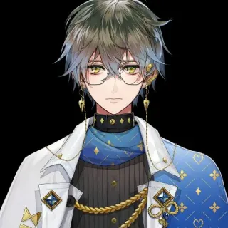 🦋 5bd227b8 Аниме, Персонаж, Мужской, Очки, Цифровое искусство, Vtuber whatsapp sticker