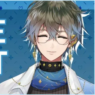 🦋 8870880a Ike Eveland Витюбер, Аниме, Очки, Улыбка, Айк Эвеланд, Ниджисанжи whatsapp sticker