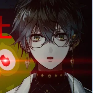 🦋 cd86b914 Ike Eveland Аниме, Персонаж, Очки, Серьги whatsapp sticker