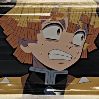 👺 b5542c15 Zenitsu Agatsuma Demon Slayer Anime, Thanh gươm diệt quỷ, Zenitsu, sợ hãi, nhút nhát, hoạt hình telegram sticker