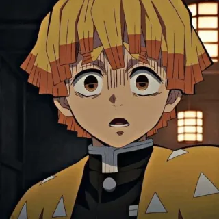 👺 bb10109b Zenitsu Agatsuma Demon Slayer Anime, Con trai, Sợ hãi, Màu vàng, Zenitsu, Thanh gươm diệt quỷ telegram sticker