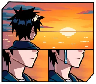 😢 7256302a アニメ, 夕焼け, 泣く, 悲しい, 漫画 telegram sticker