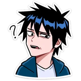 ❓ 43d9588a Anime, Domanda, Confuso, Cartone animato, Personaggio, Sticker telegram sticker