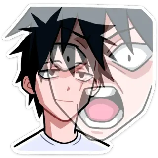 😱 6c8e6e93 Anime, Manga, Faccia, Cartone animato, Espressione, Emozione telegram sticker