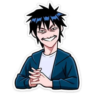 😀 a6ebd0c4 sorrisetto, stile anime, cartone animato, tramando, macchinando, birichino telegram sticker