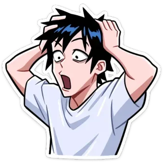 😱 c8356cd0 anime, manga, scioccato, stressato, preoccupato, panico telegram sticker