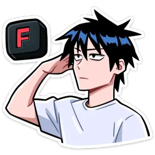 🫡 d260ac61 F Anime, Ragazzo, Adesivo, Emoticon telegram sticker