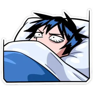 😠 e1364d36 assonnato, cartone animato, letto, stanco, mattina, sveglia telegram sticker
