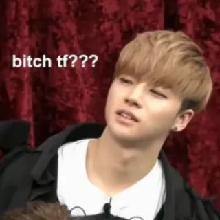 ✨ b3691154 bitch tf??? Mème, Réaction, Expression, Kpop, Drôle, Confus telegram sticker