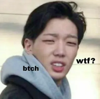 ✨ f20662db btch wtf? Meme, Expression, Drôle, Visage, Réaction telegram sticker