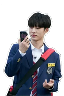 😶 9963ab1a 아자아자 person, korean, uniform, student, asian, school, male, kpop telegram sticker