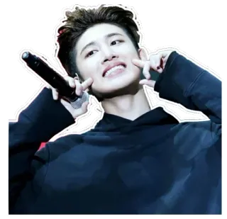 🤗 9f2bdfaa person, singer, hoodie, mic, microphone, asian telegram sticker