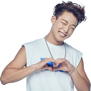 ❤️ cc5fcf21 pria, hati, pose, tersenyum, korea, penyanyi, ceria telegram sticker