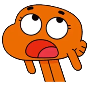 😵 0a8d7d75 Darwin Watterson The Amazing World of Gumball 만화, 애니메이션, 물고기, 주황색, 다윈, 검볼 telegram sticker