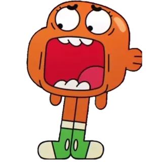 😱 16f24eb5 Darwin Watterson The Amazing World of Gumball 만화, 애니메이션, 물고기, 다윈, 검볼, 소리 지르다 telegram sticker