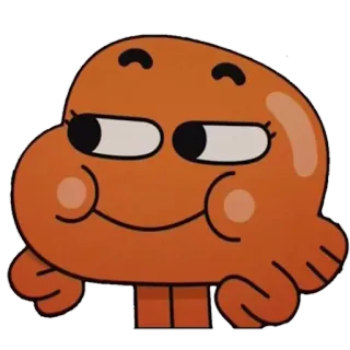 😏 19ec0d6e Darwin Watterson The Amazing World of Gumball 만화, 물고기, 주황색, 캐릭터, 애니메이션, 검볼 telegram sticker