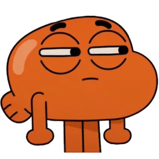 😳 205ebf9f Darwin The Amazing World of Gumball 만화, 다윈, 검볼, 물고기, 주황색, 애니메이션 telegram sticker