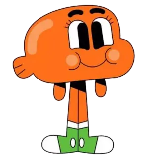 😁 251e4892 Darwin Watterson The Amazing World of Gumball 만화, 물고기, 주황색, 다윈, 검볼, 애니메이션, 스티커 telegram sticker