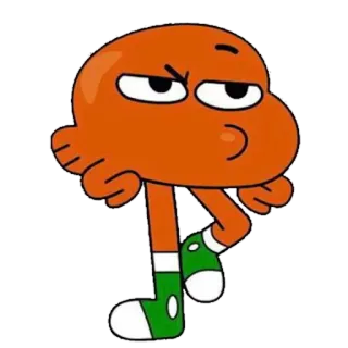 👺 29be7bc5 Darwin Watterson The Amazing World of Gumball 만화, 물고기, 주황색, 검볼, 다윈, 애니메이션 telegram sticker