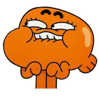 😬 2c447815 Darwin Watterson The Amazing World of Gumball 만화, 물고기, 행복한, 웃는, 주황색, 재미있는, 검볼 telegram sticker