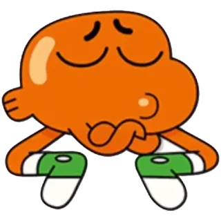 🙅‍♂️ 2e0aca73 Darwin Watterson The Amazing World of Gumball 만화, 물고기, 주황색, 캐릭터, 애니메이션, 다윈, 검볼 telegram sticker