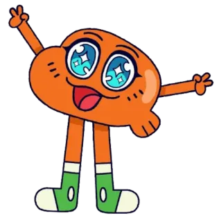 😍 333372eb Darwin The Amazing World of Gumball 만화, 캐릭터, 다윈, 검볼, 애니메이션 telegram sticker