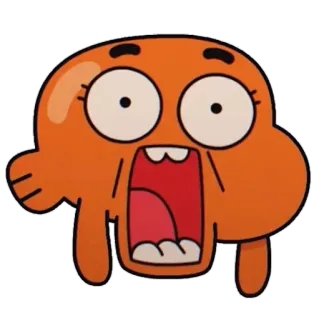 😱 3374c72e Darwin The Amazing World of Gumball 만화, 물고기, 다윈, 충격 받은, 애니메이션, 검볼 telegram sticker