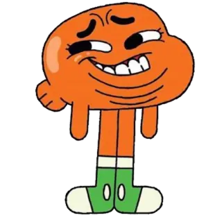 😬 47944848 Darwin Watterson The Amazing World of Gumball 만화, 오렌지, 다윈, 물고기, 검볼 telegram sticker