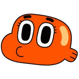 😯 76872333 Darwin Watterson The Amazing World of Gumball 만화, 주황색, 물고기, 의인화, 웃긴, 애니메이션 telegram sticker