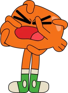 ☝ 81f690c3 Darwin Watterson The Amazing World of Gumball 만화, 다윈, 검볼, 물고기, 애니메이션, 캐릭터, 검볼 telegram sticker