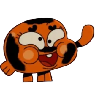 🤕 842beb0c Darwin Watterson The Amazing World of Gumball 만화, 애니메이션, 캐릭터, 다윈 와터슨, 검볼, 주황색 telegram sticker
