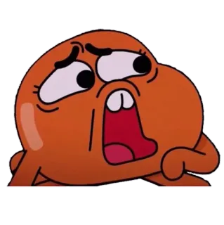 😨 913a574c Darwin Watterson The Amazing World of Gumball 만화, 물고기, 다윈, 주황색, 걱정, 검볼 telegram sticker