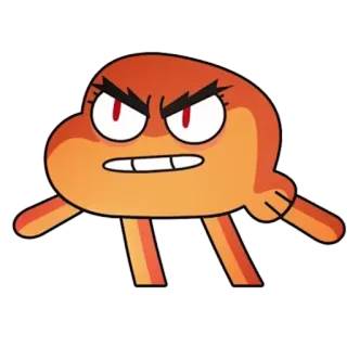 😈 aaf926e6 Darwin Watterson The Amazing World of Gumball 만화, 화난, 물고기, 다윈, 검볼 telegram sticker